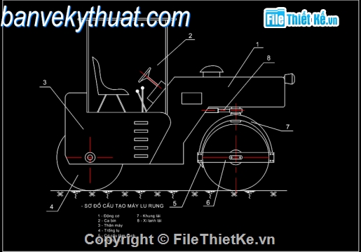 Bản vẽ,Bản vẽ autocad,máy lu rung